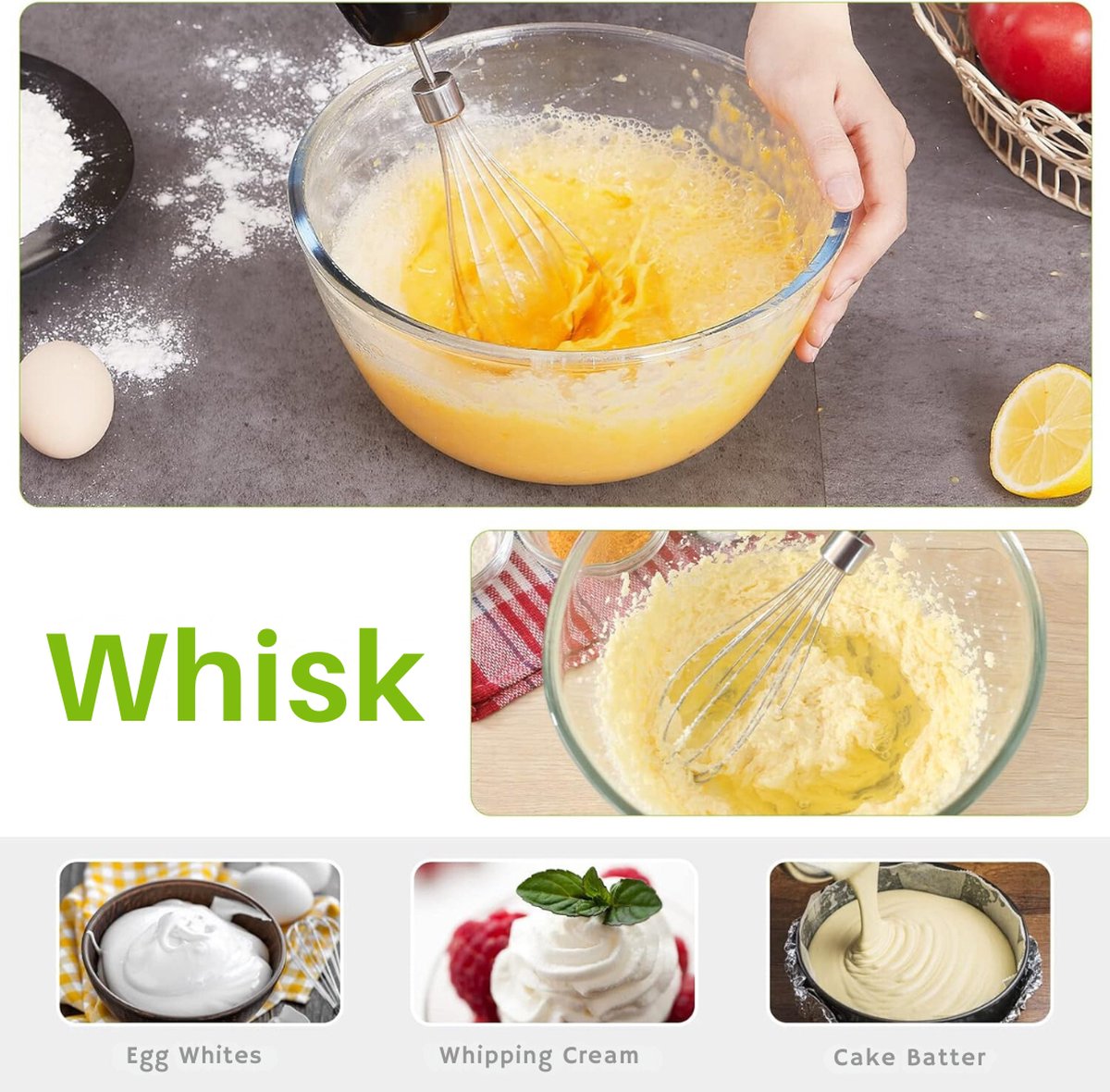 Staafmixer Set 4-in-1 1000W Roestvrij Staal Zwart