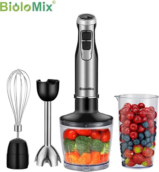 Staafmixer Set 4-in-1 1200W met Hakmolen en Accessoires