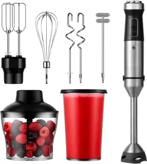 Staafmixer set 7-delig zwart rvs