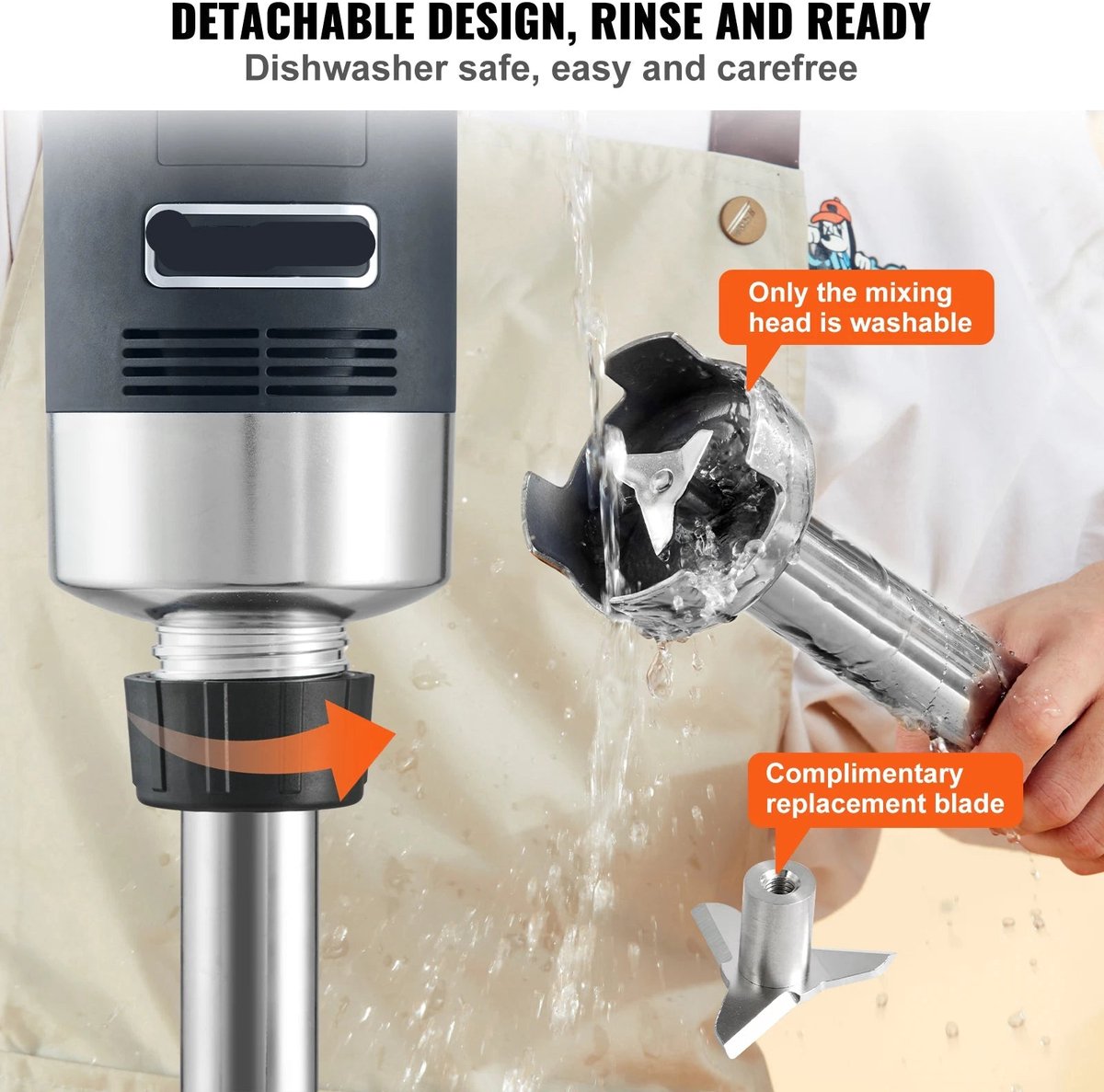 Staafmixer Set 750W met VS Mes - Handmixer