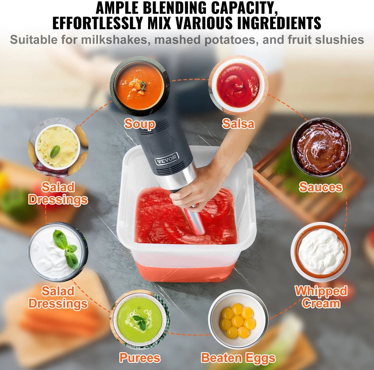 Staafmixer Set 750W met VS Mes - Handmixer
