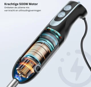 Staafmixer Set Draadloos met Hakmolen en Groentesnijder