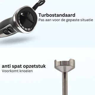 Staafmixer Set Draadloos Zwart Zilver