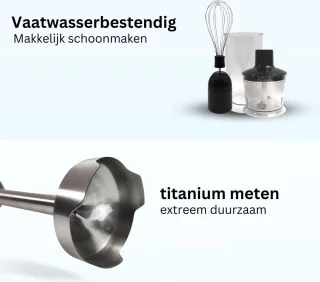 Staafmixer Set Draadloos Zwart Zilver