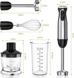 Staafmixer Set - Handmixer, Hakmolen en Pureerstaf