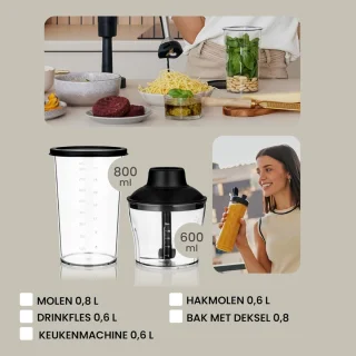 Staafmixer Set - Keukenmachine RVS