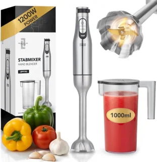 Staafmixer set - rvs - 1200 W - 1000 ml maatbeker - voor keukenmachines