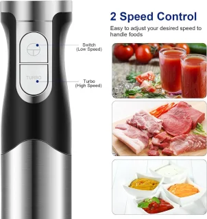 Staafmixer set RVS - handmixer & hakmolen