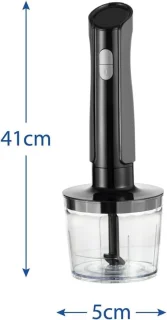 Staafmixer set RVS met hakmolen en pureerstaf