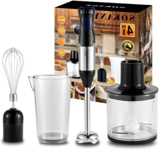 Staafmixer set zilver