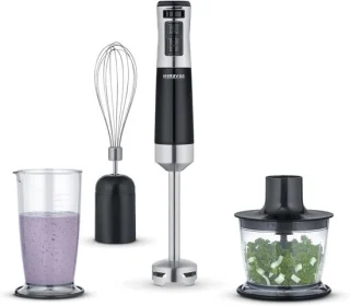 Staafmixer set zwart rvs