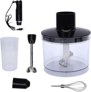 Staafmixerset met hakmolen, zilver