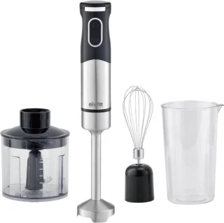 Staafmixerset zwart RVS