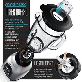 Stainless Steel Blender 1.75L - 1400W
