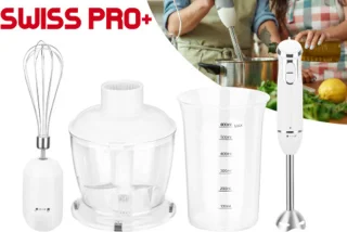 Swiss Pro+ Staafmixer Set met Blender en Klopper