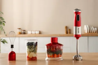 Swiss Pro+ Staafmixer Wine Red 700W RVS