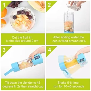 TastLi Draagbare Mini Blender 13 oz (Hemelblauw)