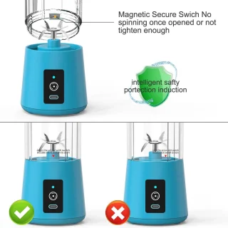 TastLi Persoonlijke Mini Blender 13 oz - Hemelblauw