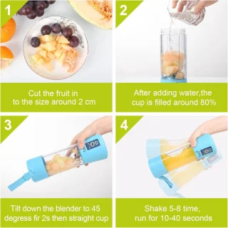 TastLi Persoonlijke Mini Blender 13 oz - Hemelblauw