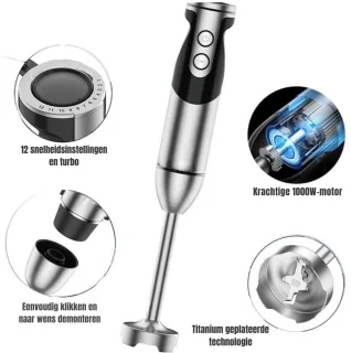 Thuys Braun Staafmixer Set Zwart met Hakmolen