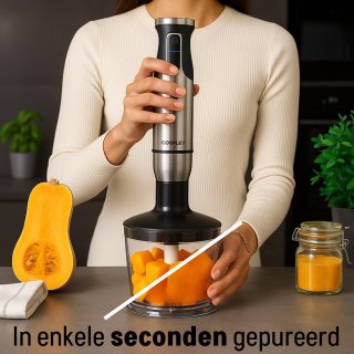 Titanforce Staafmixer Set 6-in-1 RVS 1000W Coopley