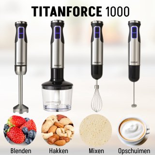 Titanforce Staafmixer Set 6-in-1 RVS 1000W Coopley