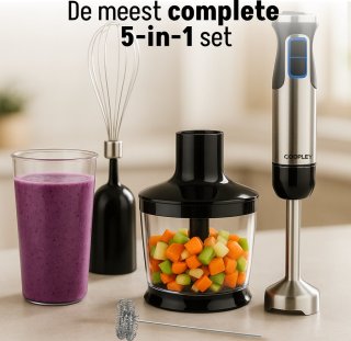 Titanforce Staafmixer Set 6-in-1 RVS 1000W Coopley