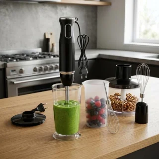Tnfeeon Staafmixer 4-in-1 met RVS behuizing, 400 W - ShopVlot