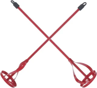 Verf mixer opzetstuk voor boormachine roestvrij staal 40 cm rood