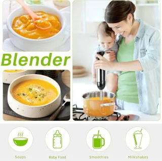 VIN® Staafmixer Set – Handblender Staal/Zwart