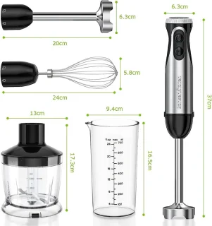 VIN® Staafmixer Set – Handblender Staal/Zwart