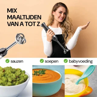 Vitapur Staafmixer 3-in-1 Zwart 800W