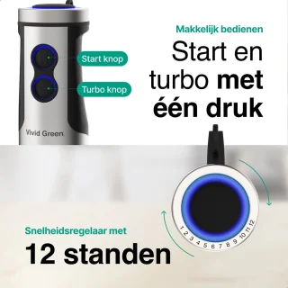 Vivid Green 6-in-1 Staafmixer Set 1000W RVS