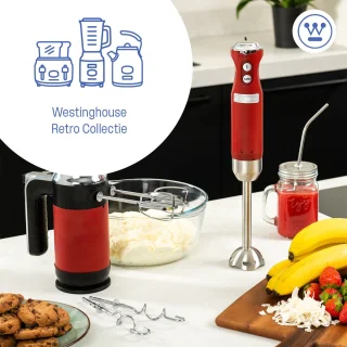 Westinghouse Retro Staafmixer Rood 600W