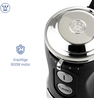 Westinghouse Retro Staafmixer Zwart 600W