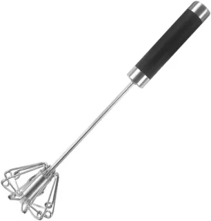 Zelf roterende mixer - eierklopper handdruk - 28 cm - wit