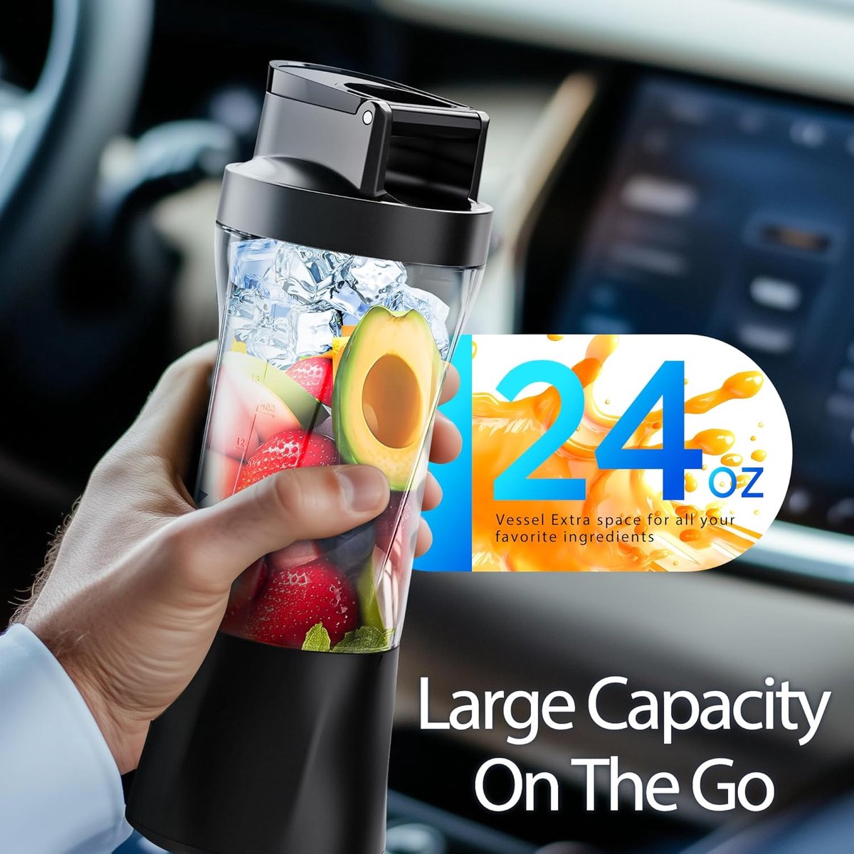 Wat vinden we goed aan de Zwart draagbare draadloze blender 24oz USB-C