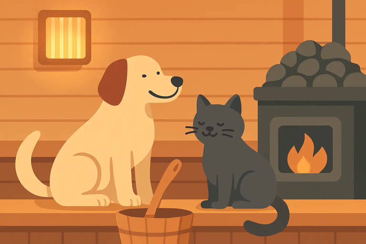 Huisdieren en je thuissauna: zo houd je honden en katten veilig en ontspannen