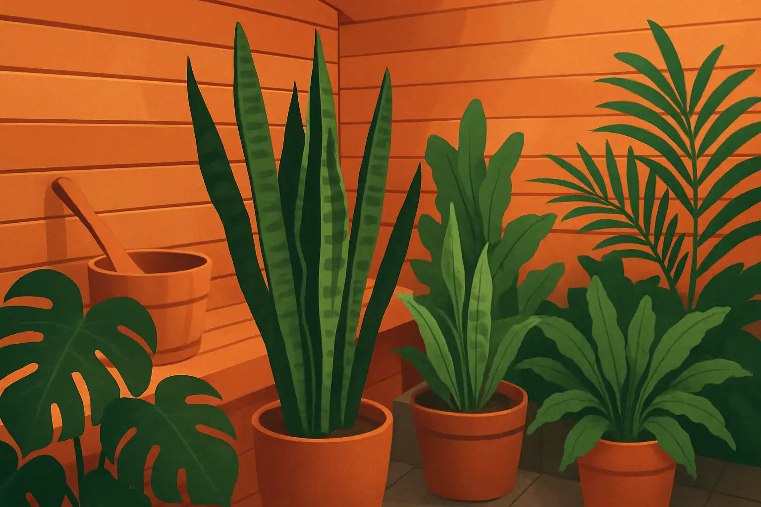 Maak je saunaruimte groen: planten die tegen warmte en vocht kunnen (en hoe je ze onderhoudt)