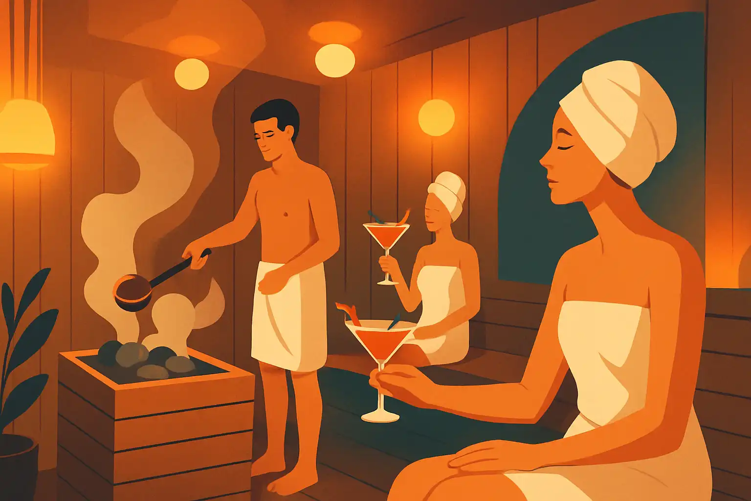 Thuis sauna party: organiseer een mini opgietritueel met mocktails en moodlighting
