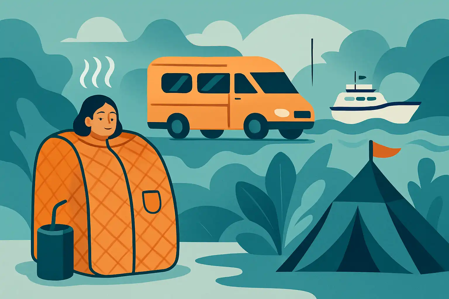 Wellness onderweg: zo kies je een draagbare sauna voor je camper, boot of festival