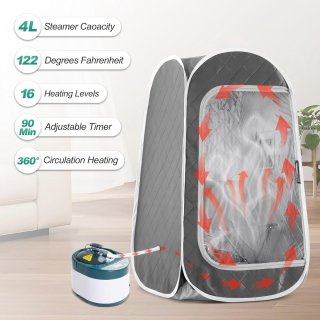 Wat vinden we goed aan de Draagbare Sauna Stoomgenerator met Afstandsbediening - 4L Roestvrijstalen Stoompot voor Ontspanning en Wellness