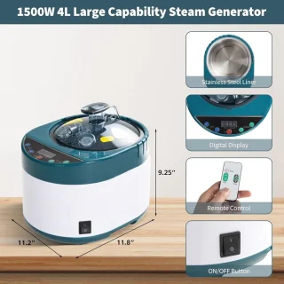 Draagbare Sauna Stoomgenerator met Afstandsbediening - 4L Roestvrijstalen Stoompot voor Ontspanning en Wellness