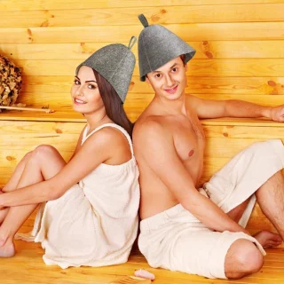 Smoakez - Set van 4 sauna hoofddeksels van vilt met wateropname voor sauna en douche - Sauna kap van wol - Sauna accessoires