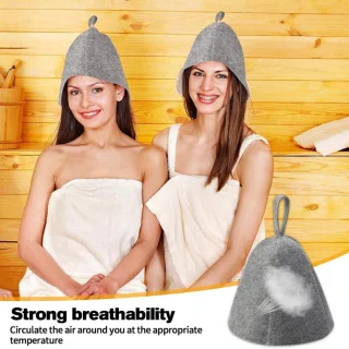 Smoakez - Set van 4 sauna hoofddeksels van vilt met wateropname voor sauna en douche - Sauna kap van wol - Sauna accessoires