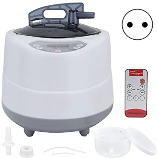 Sauna Steamer Steamer Pot 1000W Sweat Steam Room Fumigation Machine Sweating Steamer Portable Bath Box Household 2.0L for Sauna Room with Steamer Pot (EU plug AC220-240V)