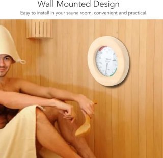 Wat vinden we goed aan de Sauna Thermometer, 2-in-1 Sauna Thermometer, Hygrometer, Hygrothermograph, Wall-Mounted Realtime Monitoring with Wood Construction for Hotel or Sauna Room
