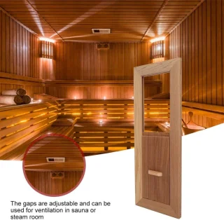 Ventilatierooster voor Sauna en Stoombad - Hout - Rechthoekig - Ventilatie voor Saunaruimtes - Afmetingen 34.1x1 - Luchtventilatie