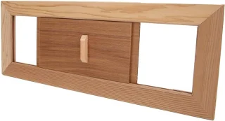 Ventilatierooster voor Sauna en Stoombad - Hout - Rechthoekig - Ventilatie voor Saunaruimtes - Afmetingen 34.1x1 - Luchtventilatie