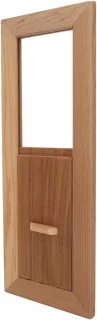 Ventilatierooster voor Sauna en Stoombad - Hout - Rechthoekig - Ventilatie voor Saunaruimtes - Afmetingen 34.1x1 - Luchtventilatie